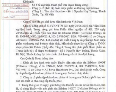 Từ vụ Sohaco nhập kháng sinh kém chất lượng: Chỉ dân chịu thiệt