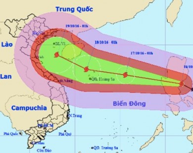 Bão Sarika giật cấp 17, mạnh ngang bão Sơn Tinh