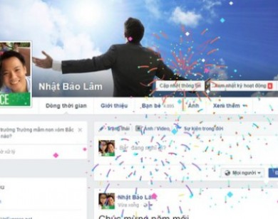 Facebook ra tính năng bắn pháo hoa mừng năm mới