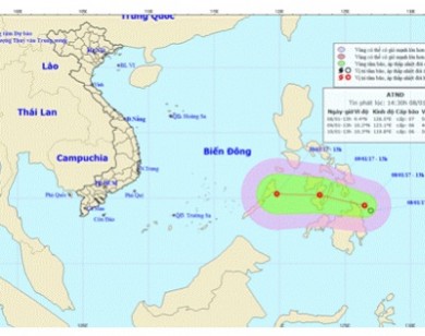 NÓNG: Xuất hiện áp thấp nhiệt đới gần biển Đông