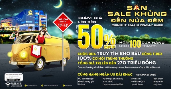 "Săn sale khủng đến nửa đêm" với 300 thương hiệu giảm 50% tại Crescent Mall