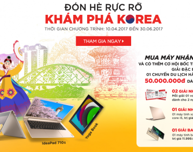 Khám phá Hàn Quốc khi mua máy tính bảng Lenovo