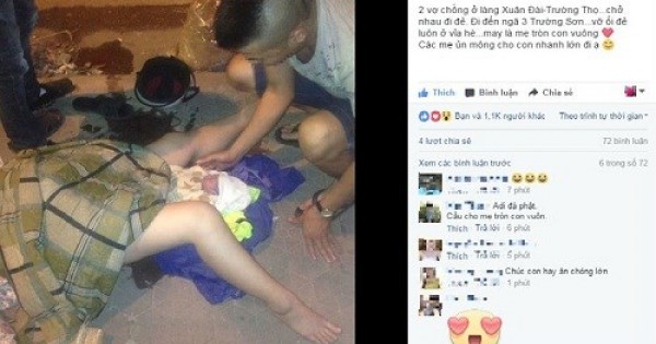 Chồng đỡ đẻ cho vợ ngay vỉa hè gây "bão" dân mạng