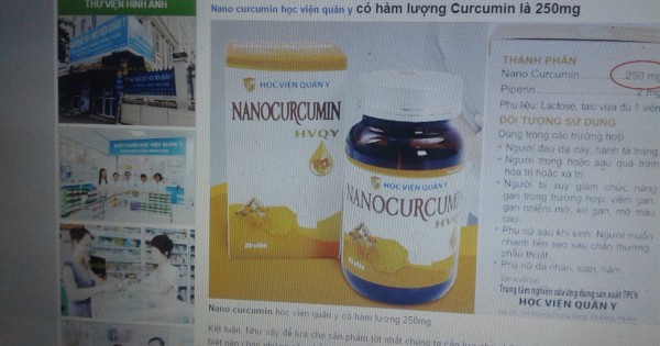 Hàng loạt Website vi phạm quảng cáo Nano Curcumin-Tam thất-Xạ đen