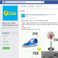 Giả mạo fanpage Điện máy Xanh để bán hàng giá rẻ