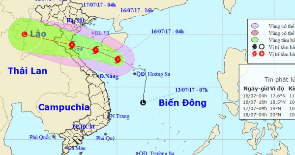 Bão số 2 hướng vào Thanh Hóa đến Hà Tĩnh, gây mưa rất lớn Bắc Bộ