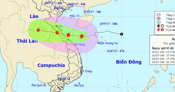 Chiều tối nay, bão đi vào Hà Tĩnh - Quảng Trị