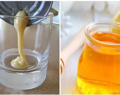 Uống mật ong pha với sữa đặc da trắng bóc miễn chê