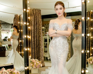 Huyền My thử trang phục dạ hội cho Miss Grand International