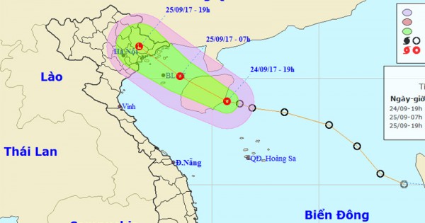 Dự báo thời tiết 25/9: Áp thấp nhiệt đới hướng vào đất liền miền Bắc, nhiều nơi mưa lớn