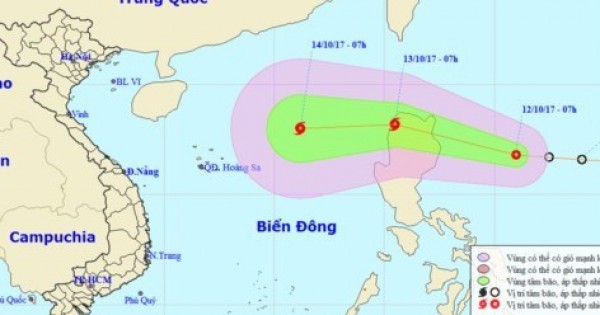 Bão giật cấp 13, hướng thẳng vào miền Trung