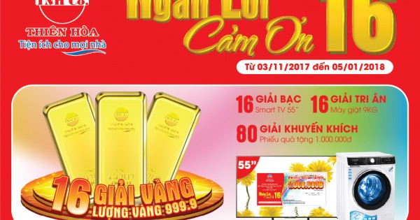 Điện máy Thiên Hòa tri ân hàng tỉ đồng nhân dịp sinh nhật lần thứ 16