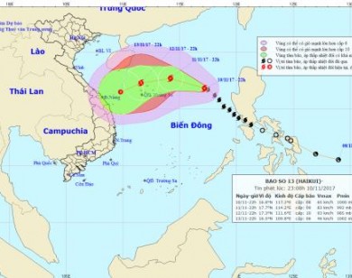 Dự báo thời tiết 11/11: Bão số 13 liên tục tăng cấp