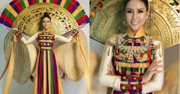 Nguyễn Thị Loan mang quốc phục có trống đồng, nón lá đến Miss Universe 2017