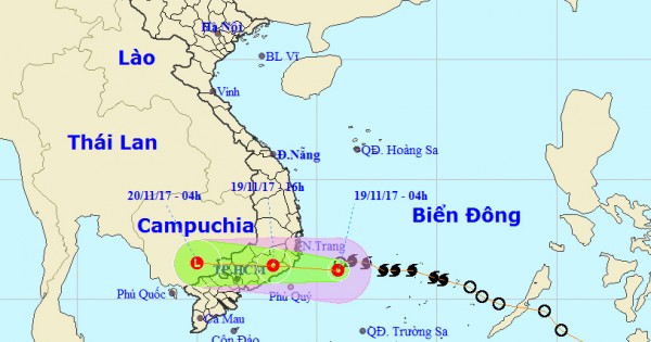 Bão số 14 suy yếu thành áp thấp, đi vào đất liền Khánh Hòa - Ninh Thuận