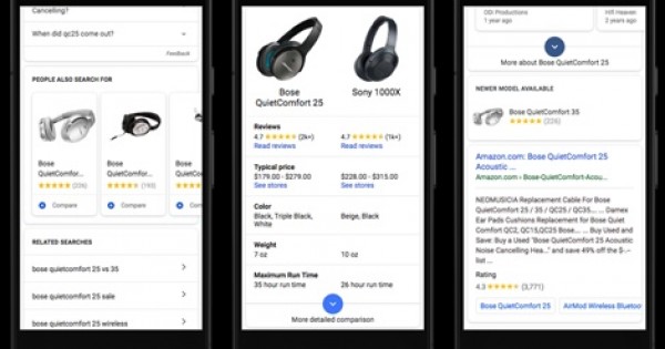 Google Search tối ưu giao diện cho mua sắm trên di động