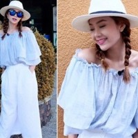 Diện áo trễ vai gợi cảm như Minh Hằng