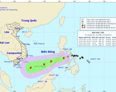 Cảnh báo: Bão Kai-tak vào Biển Đông càng mạnh thêm, giật cấp 11