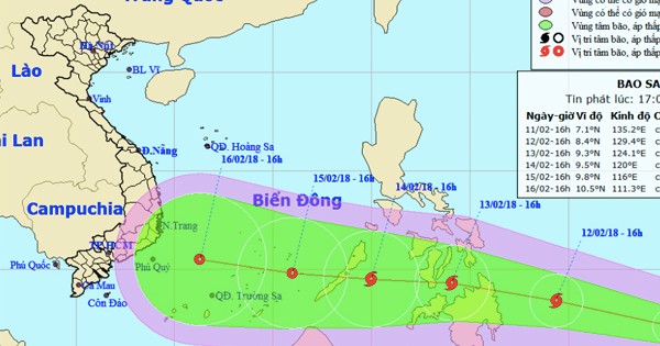 Bão Sanba giật cấp 12 xuất hiện gần biển Đông