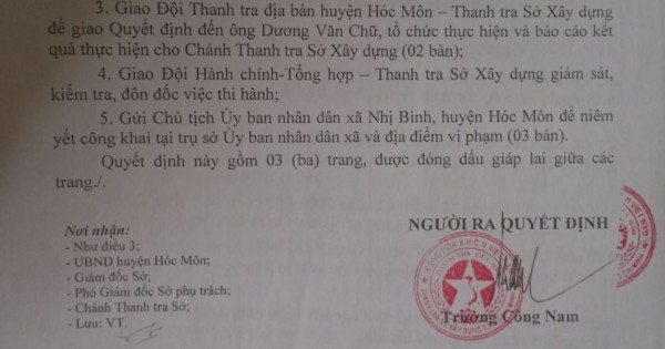 Xây nhà xưởng sai phép: Thanh tra Sở Xây dựng phạt 375 ngàn rồi... để đó