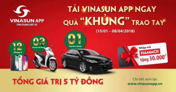 Khách hàng bất ngờ nhận được xe ô tô Camry từ Vinasun App