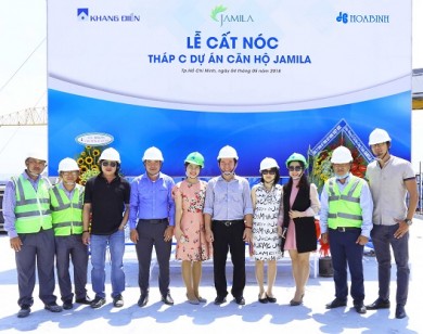 Căn hộ Jamila Khang Điền cất nóc vượt tiến độ 1 tháng