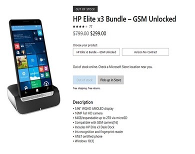 Microsoft đang bán HP Elite x3, đi kèm với một desk dock, giá chỉ 299 USD