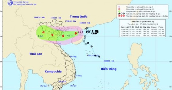 Dự báo thời tiết 16/8: Bão số 4 đi giật cấp 11 gây mưa rất lớn ở miền Bắc