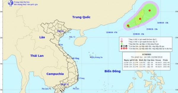 Tiếp tục xuất hiện áp thấp nhiệt đới trên Biển Đông