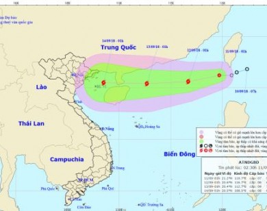 Dự báo thời tiết 11/9: Bão số 5 giật cấp 11, liên tục tăng tốc