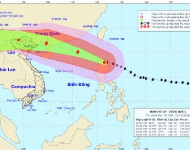 Dự báo thời tiết 15/9: Siêu bão Mangkhut đổ bộ vào biển Đông