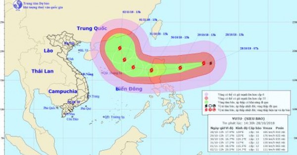 Siêu bão Yutu giật trên cấp 17 tiến nhanh về Biển Đông