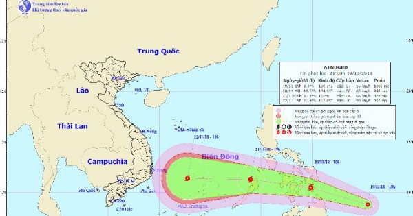 Dự báo thời tiết 20/11: Áp thấp thành bão gần Biển Đông