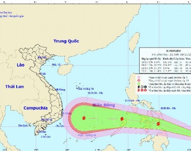 Dự báo thời tiết 20/11: Áp thấp thành bão gần Biển Đông