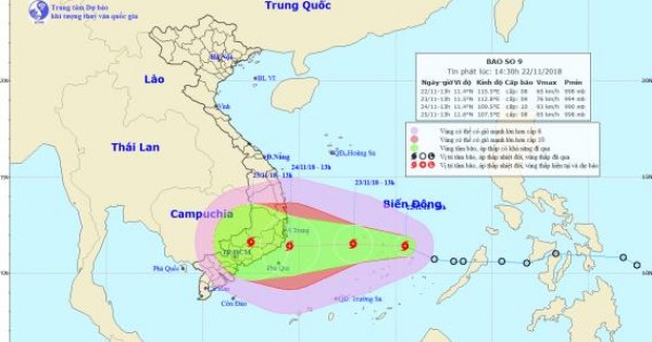 Bão số 9 ngày càng mạnh sắp đổ bộ đất liền, mưa lớn khắp nơi