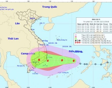 Bão số 9 ngày càng mạnh sắp đổ bộ đất liền, mưa lớn khắp nơi