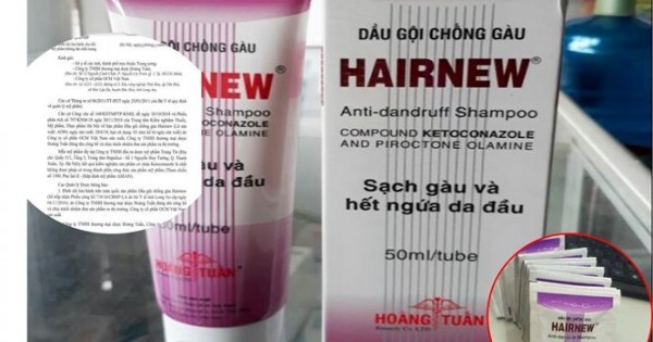 Thu hồi dầu gội chống gàu Hairnew do OCM Việt Nam sản xuất
