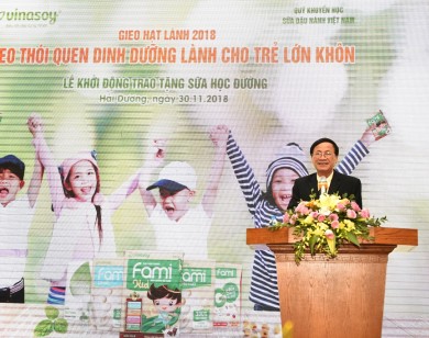 Chương trình sữa đậu nành học đường Vinasoy 2018: Gieo hạt lành – gieo thói quen dinh dưỡng lành cho trẻ lớn khôn