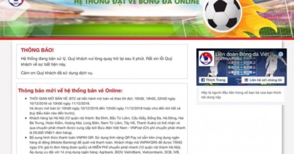 Vừa mở bán online, vé trận Việt Nam – Malaysia hết trong 5 phút