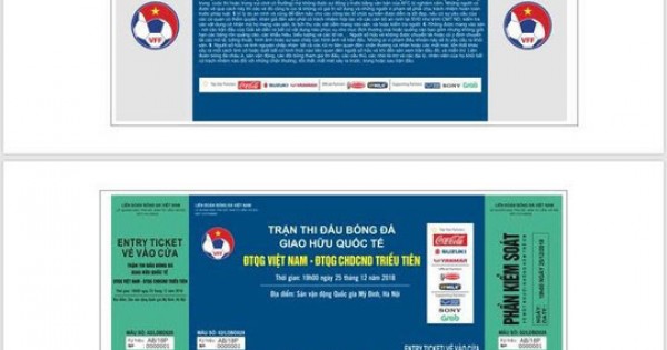 Mức giá và hình thức bán vé trận giao hữu Việt Nam - Triều Tiên