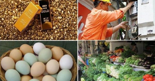 Tiêu dùng trong tuần: Giá vàng, điện, rau, trứng... đồng loạt tăng mạnh