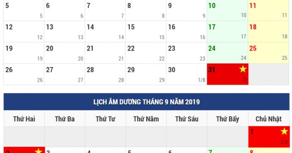 Lịch nghỉ lễ Quốc khánh 2/9/2019 chính thức