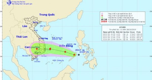 Áp thấp xuất hiện trên Biển Đông, khả năng mạnh lên thành bão