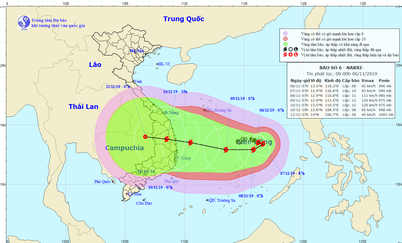 Áp thấp nhiệt đới trên Biển Đông mạnh lên thành bão số 6, diễn biến phức tạp