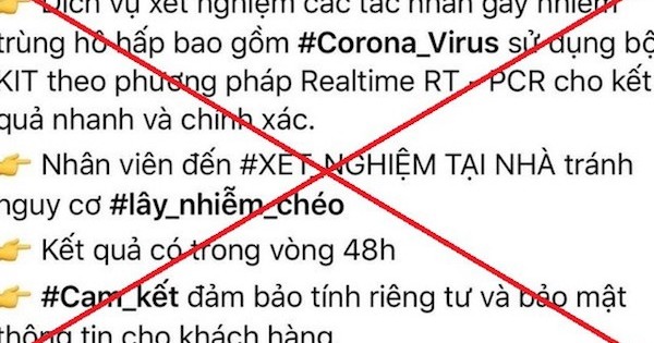 Quảng cáo xét nghiệm được CoVid- 19, một phòng khám bị phạt 35 triệu đồng