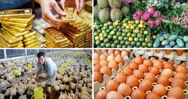 Tiêu dùng trong tuần: Giá vàng, trứng giảm, trong khi giá gà và trái cây tăng mạnh