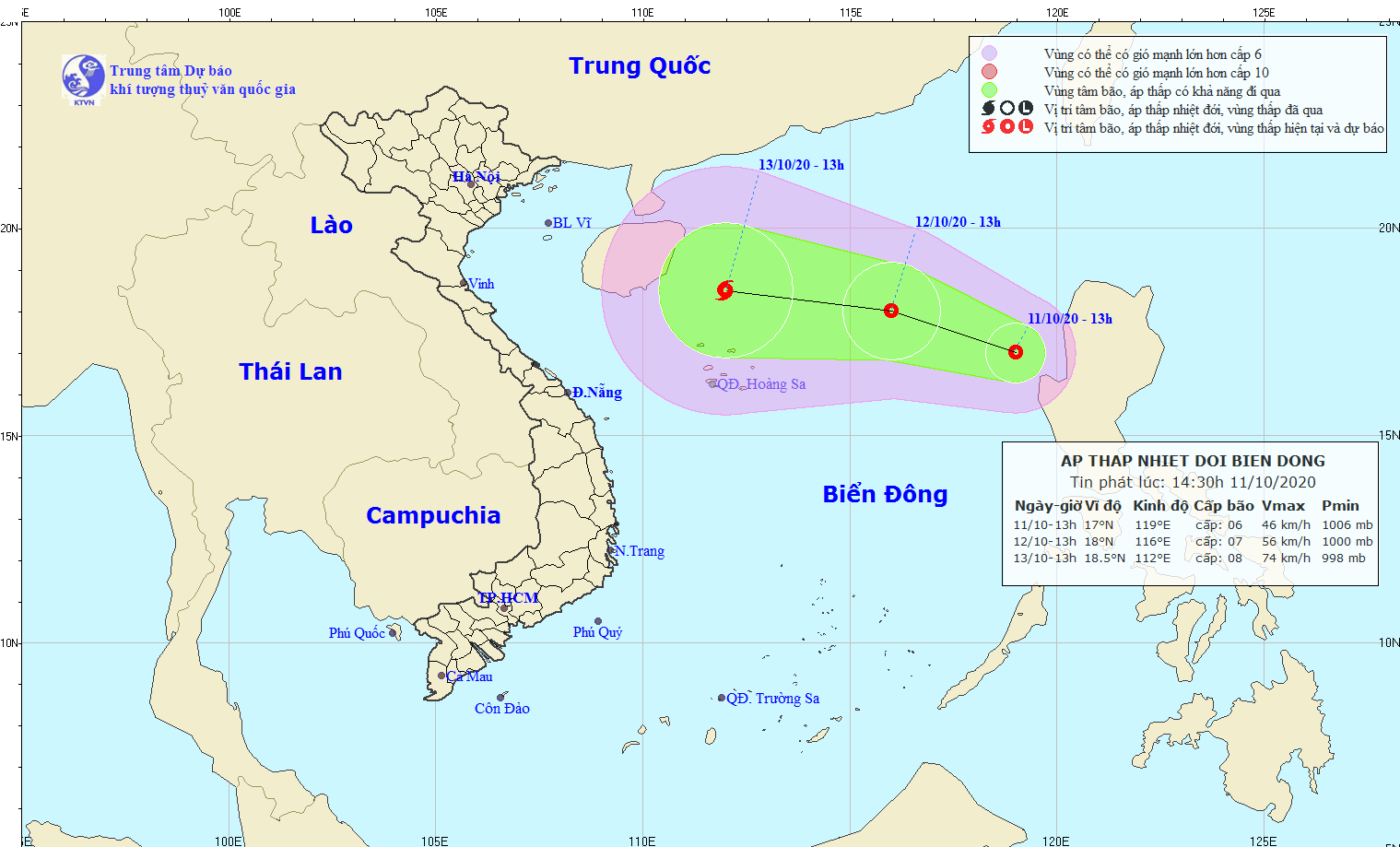 Dự báo thời tiết ngày 12/10: Bão số 6 vừa suy yếu, lại xuất hiện áp thấp nhiệt đới trên Biển Đông