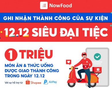 Hơn 1 triệu món ăn và thức uống được giao khắp Việt Nam trong ngày 12.12