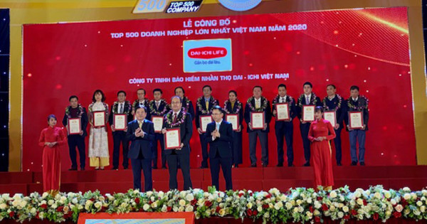Dai-ichi Life Việt Nam được xếp hạng thứ 100 trong Top 500 Doanh nghiệp lớn nhất Việt Nam 2020