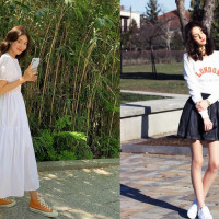 Học cách mix váy với giày sneaker cho cô nàng năng động